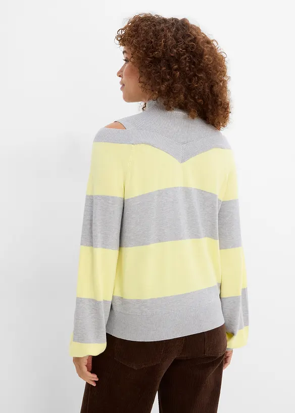 Feinstrickpullover, schulterfrei in grau von hinten (im Anschnitt) - bonprix Feinstrickpullover, schulterfrei in grau von hinten (im Anschnitt) - bonprix