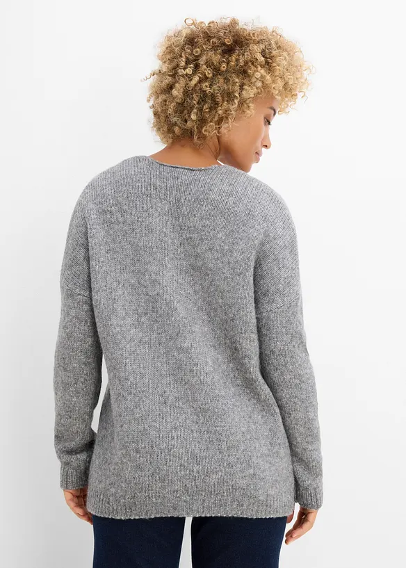 Pullover mit Stern in grau von hinten (im Anschnitt) - bonprix Pullover mit Stern in grau von hinten (im Anschnitt) - bonprix