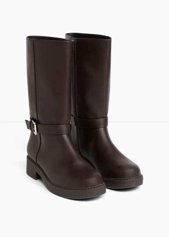 Stiefel mit Schnalle in braun - bonprix
