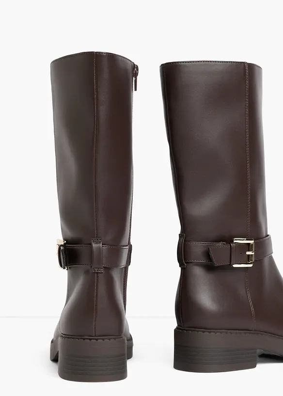 Stiefel mit Schnalle in braun - bonprix