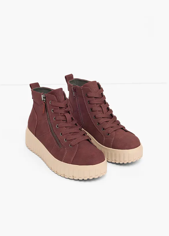 Jana High-Top-Sneaker mit Plateau-Sohle in rot - Jana