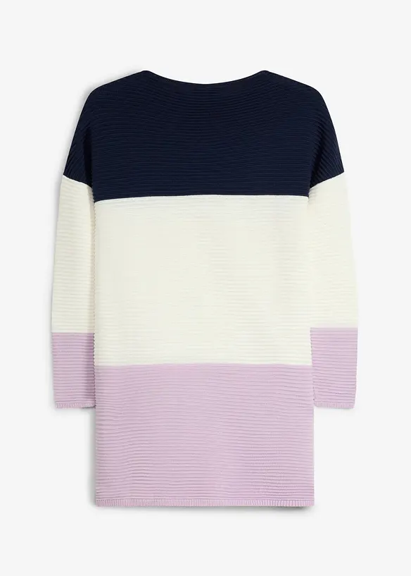 Longpullover in blau von hinten - bonprix