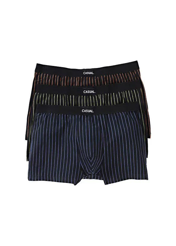 Boxershorts eng mit Baumwolle (3er Pack) in schwarz von vorne - bonprix