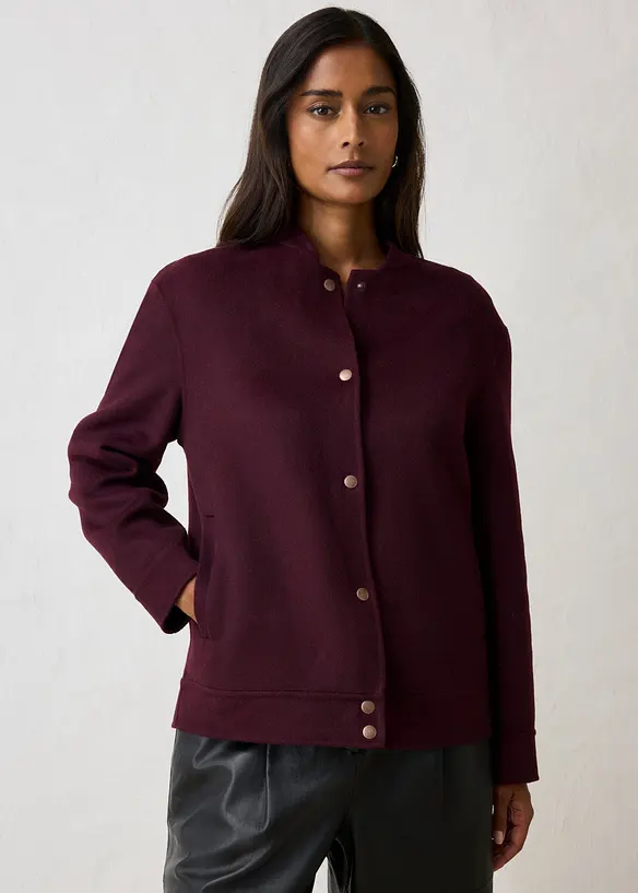 Blouson aus weichem Woll-Mix in rot von vorne (im Anschnitt) - bonprix