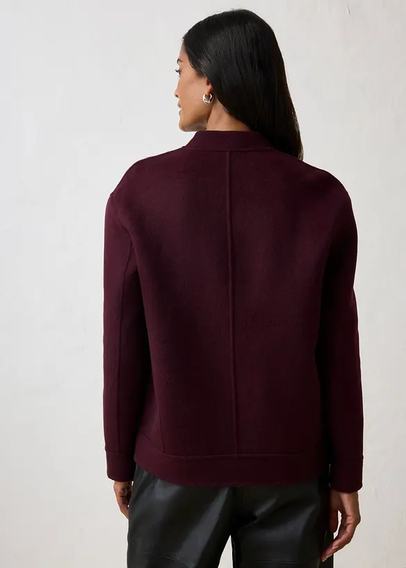 Blouson aus weichem Woll-Mix in rot von hinten (im Anschnitt) - bonprix