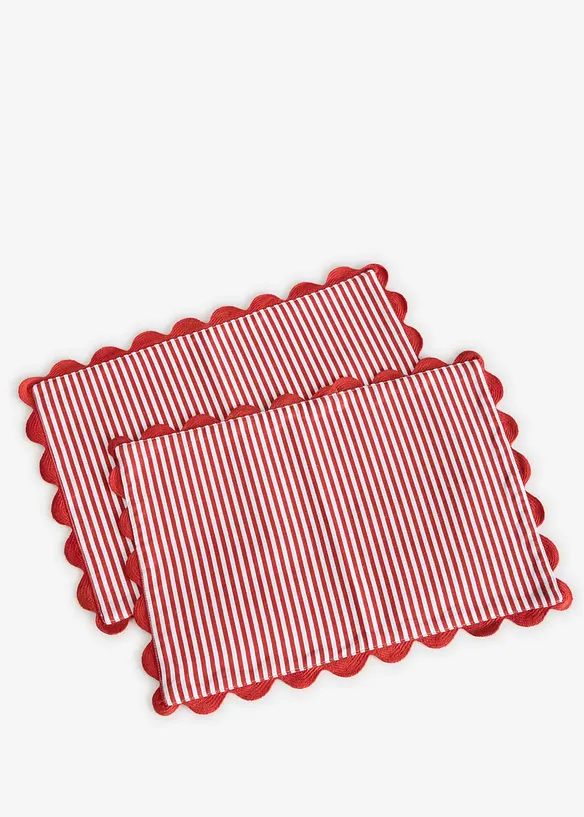 Tischsets gewebt aus Bio-Baumwolle (2er Pack) in rot von vorne - bonprix