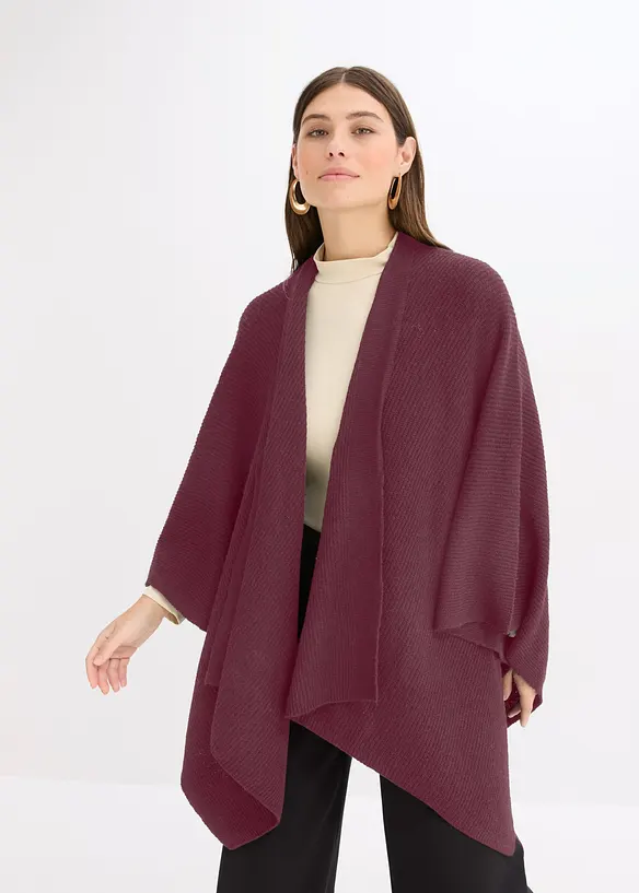 weicher Poncho in rot von vorne (im Anschnitt) - bonprix