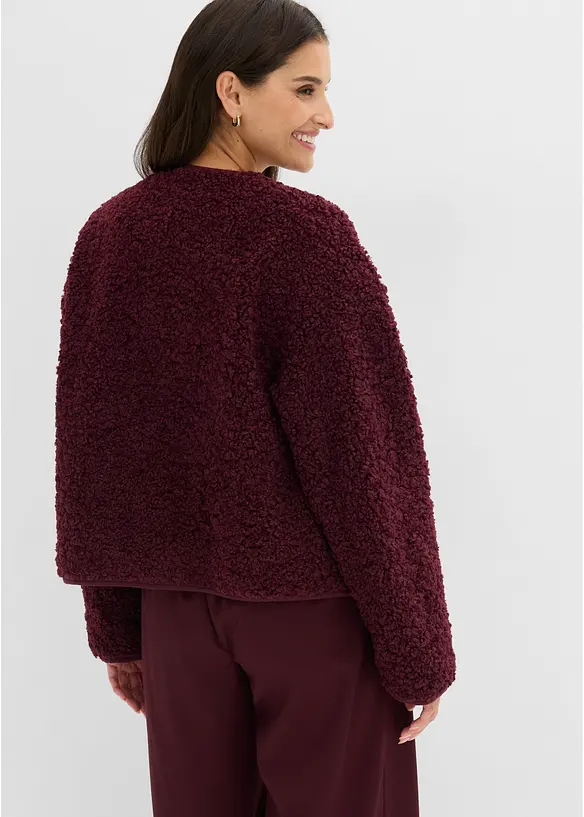 Leicht gefütterte Teddy-Jacke in rot von hinten (im Anschnitt) - bonprix