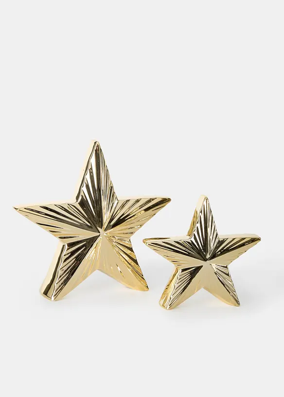 Deko-Objekte Weihnachtsstern (2-tlg. Set) in gold von vorne - bonprix
