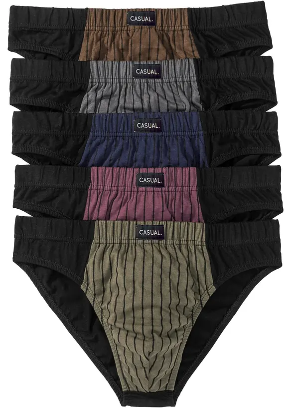 Slip aus weicher Baumwolle (5er Pack) in blau - bonprix