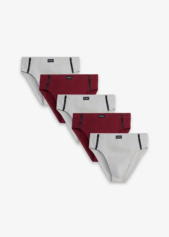 Maxislip mit Baumwolle (5er Pack) in rot - bonprix