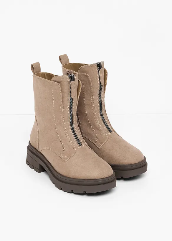 Boots mit Profilsohle in braun - bonprix