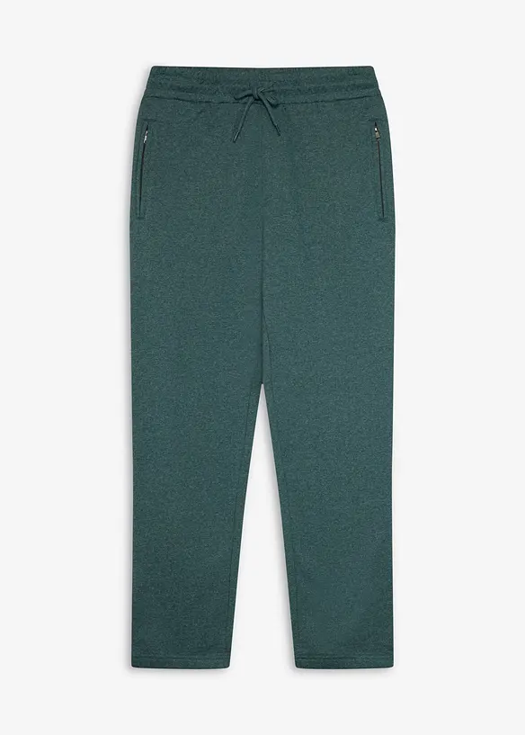 Jogginghose mit Reißverschlusstaschen in petrol von vorne - bonprix