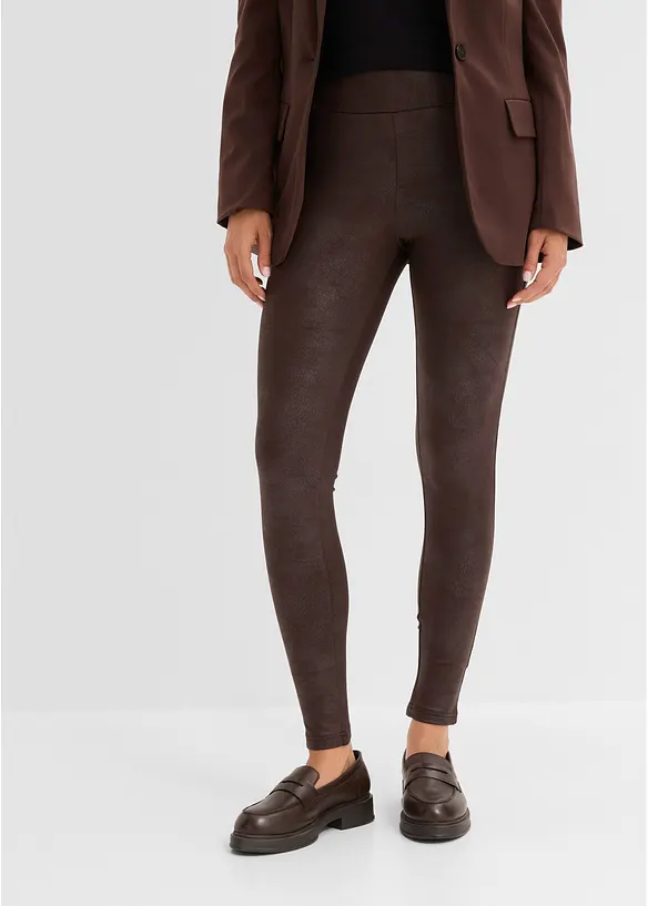 Thermo-Leggings mit Beschichtung in braun von vorne - bonprix Thermo-Leggings mit Beschichtung in braun von vorne - bonprix
