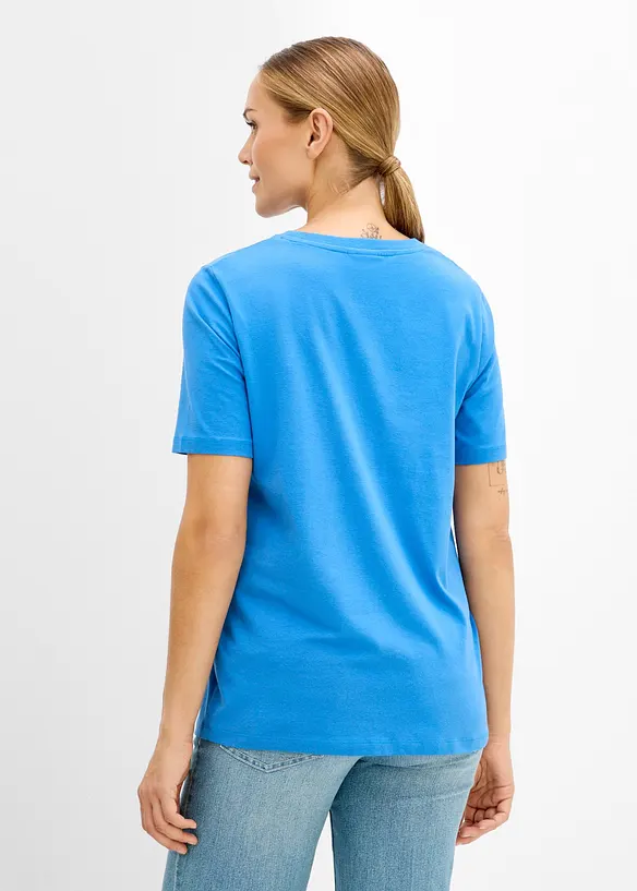 2-in-1 Umstands- und Stillshirt aus Bio-Baumwolle in blau von hinten (im Anschnitt) - bonprix 2-in-1 Umstands- und Stillshirt aus Bio-Baumwolle in blau von hinten (im Anschnitt) - bonprix