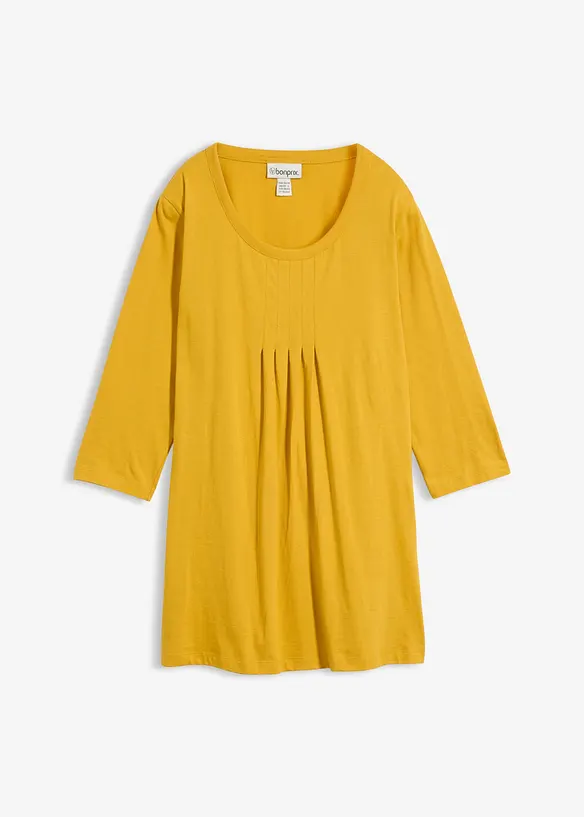 Longshirt aus reiner Baumwolle in gelb von vorne - bonprix