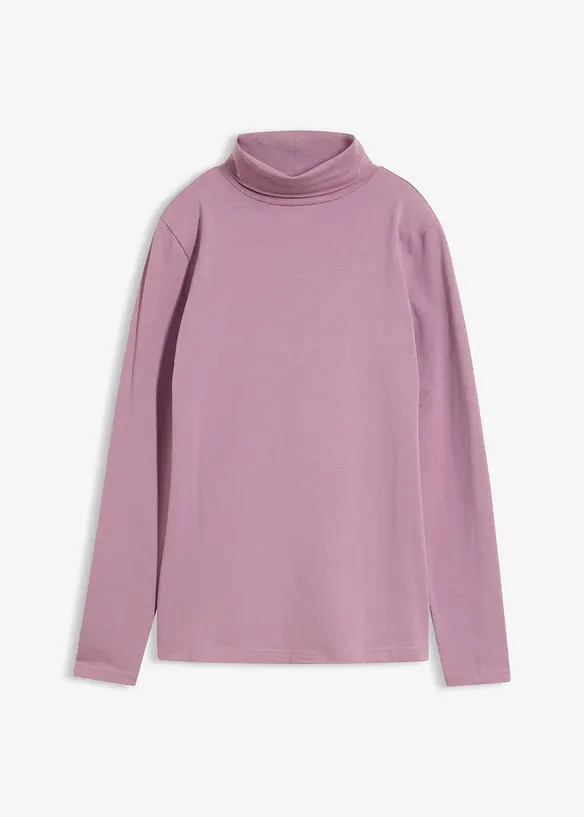 Langarmshirt mit reiner Bio-Baumwolle in lila von vorne - bonprix Langarmshirt mit reiner Bio-Baumwolle in lila von vorne - bonprix