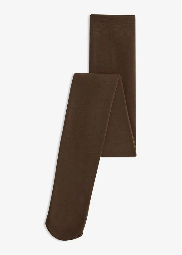 Thermo-Strumpfhose mit softem Fleece 140 DEN in braun von vorne - bonprix