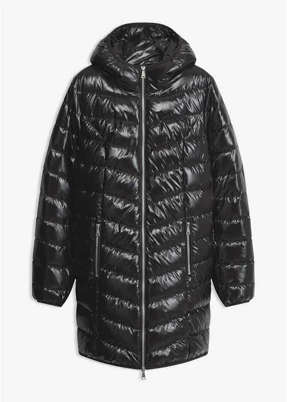 Steppjacke in Metallic-Optik in braun von vorne - bonprix