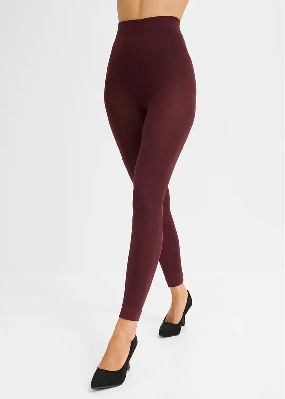 Thermo-Strumpfleggings mit softem Fleece 140 DEN in rot von vorne - bonprix