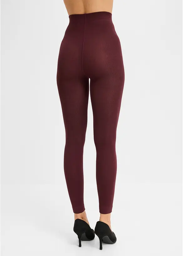 Thermo-Strumpfleggings mit softem Fleece 140 DEN in rot von hinten - bonprix