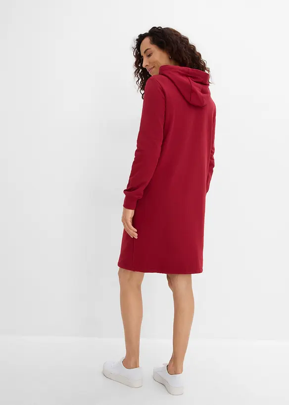 Sweatkleid aus Baumwoll-Mix in rot von hinten (Totalaufnahme) - bonprix Sweatkleid aus Baumwoll-Mix in rot von hinten (Totalaufnahme) - bonprix