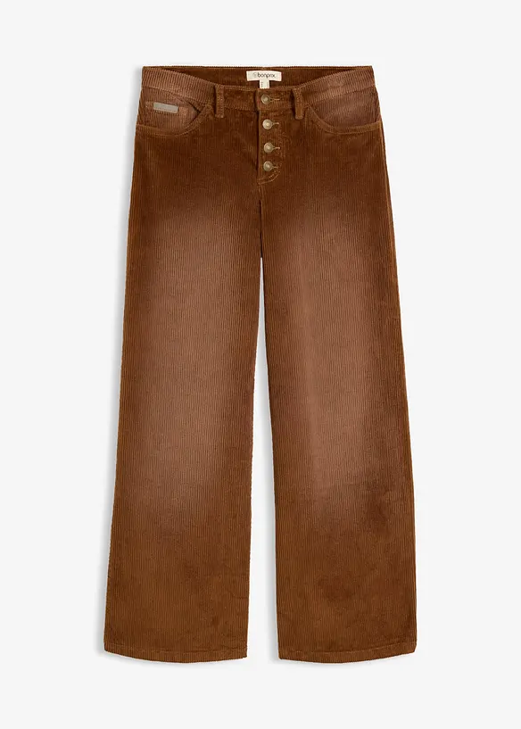 Cordhose aus elastischem Baumwoll-Mix in braun von vorne - bonprix Cordhose aus elastischem Baumwoll-Mix in braun von vorne - bonprix