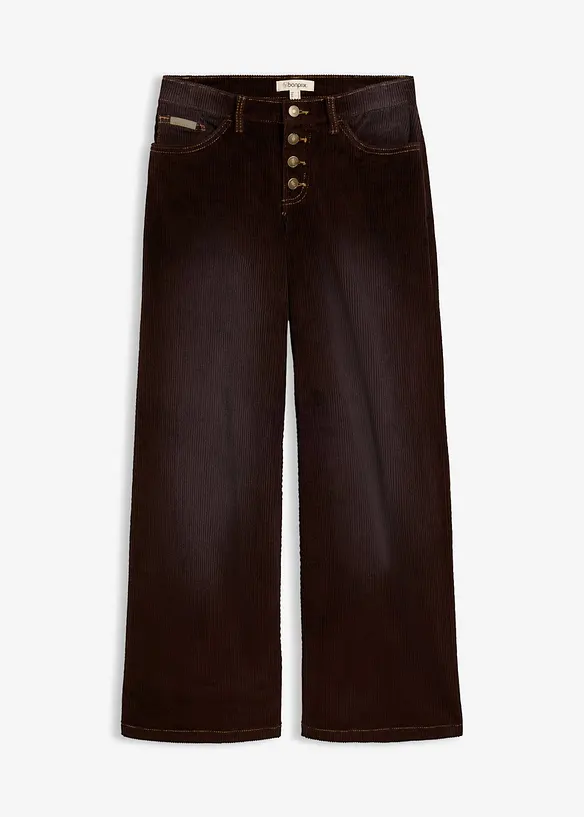 Cordhose aus elastischem Baumwoll-Mix in braun von vorne - bonprix Cordhose aus elastischem Baumwoll-Mix in braun von vorne - bonprix