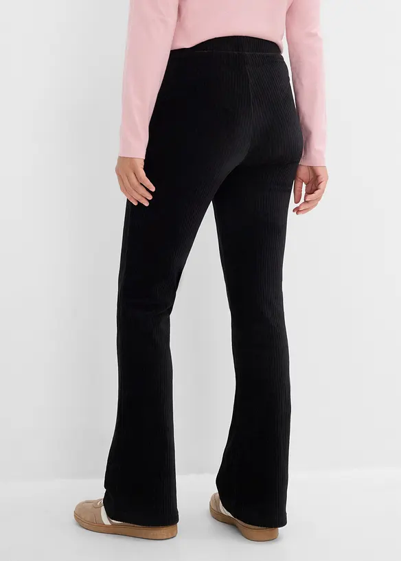 Ausgestellte Leggings in Cordoptik in schwarz von hinten - bonprix