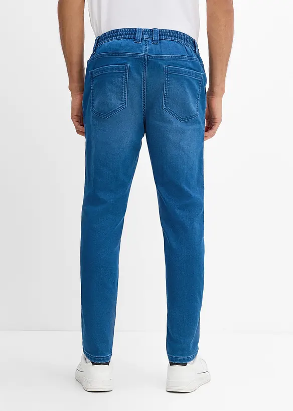 Regular-Fit Jeans-Jogger mit Dehnbund, Tapered in blau von hinten - bonprix