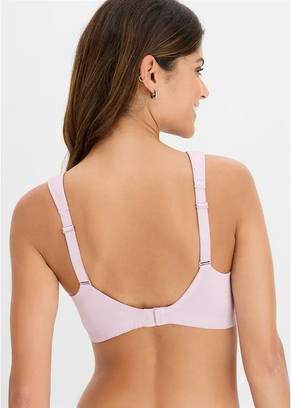 Minimizer T-Shirt-BH ohne Bügel mit Bio-Baumwolle (2er Pack) in lila von hinten (im Anschnitt) - bonprix