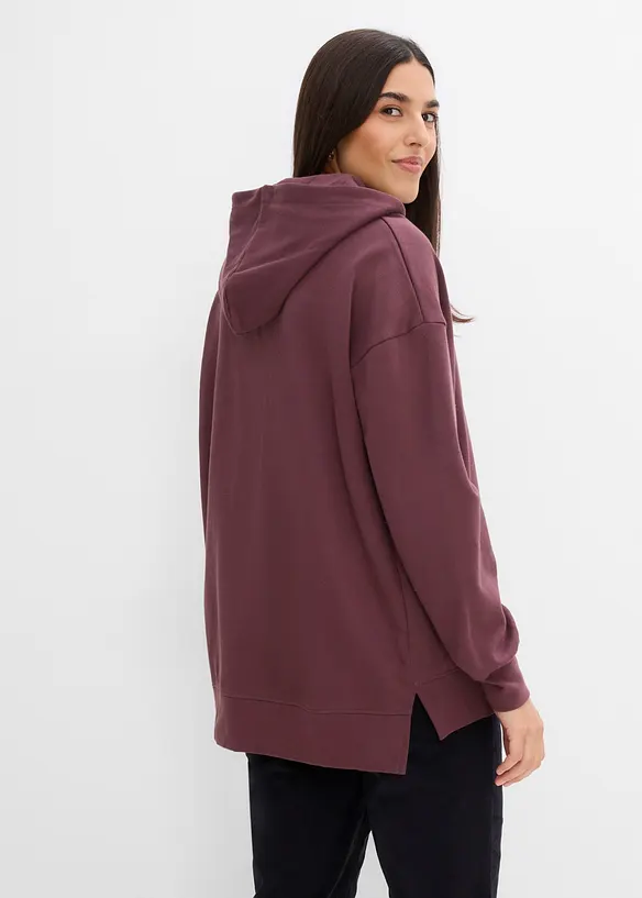 Hoodie aus reiner Baumwolle in lila von hinten (im Anschnitt) - bonprix Hoodie aus reiner Baumwolle in lila von hinten (im Anschnitt) - bonprix