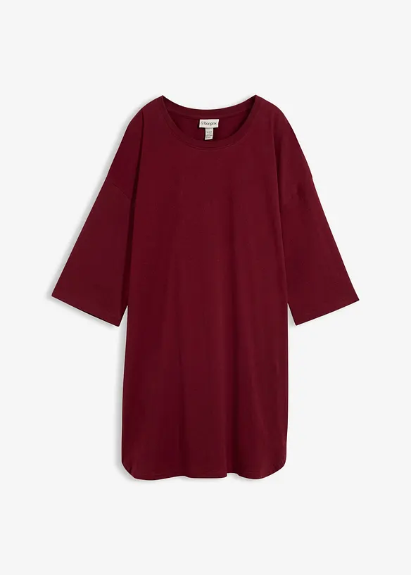 Oversize-Longshirt aus reiner Bio-Baumwolle in rot von vorne - bonprix