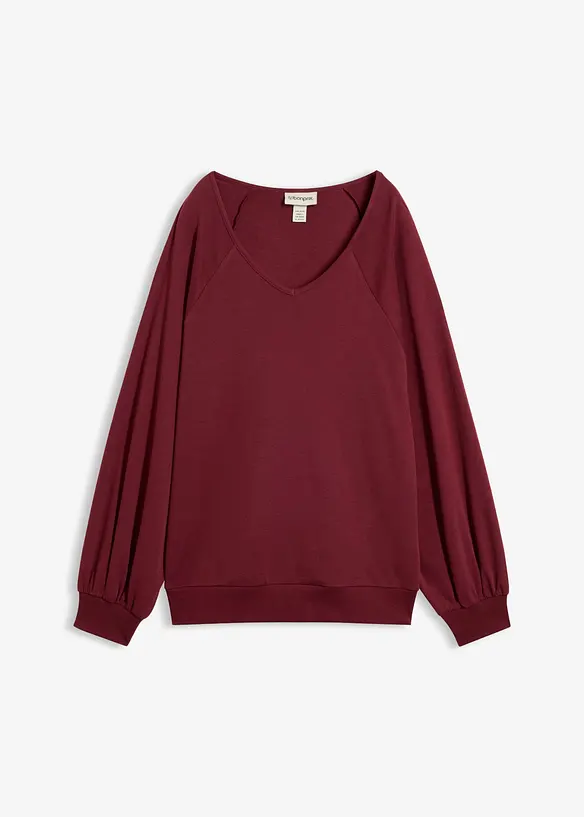 Oversize-Shirt aus reiner Baumwolle in rot von vorne - bonprix