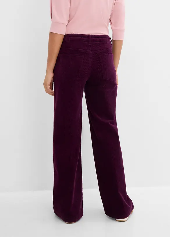 Cordhose aus elastischem Baumwoll-Mix in lila von hinten - bonprix Cordhose aus elastischem Baumwoll-Mix in lila von hinten - bonprix