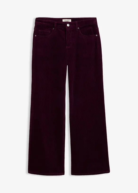 Cordhose aus elastischem Baumwoll-Mix in lila von vorne - bonprix Cordhose aus elastischem Baumwoll-Mix in lila von vorne - bonprix