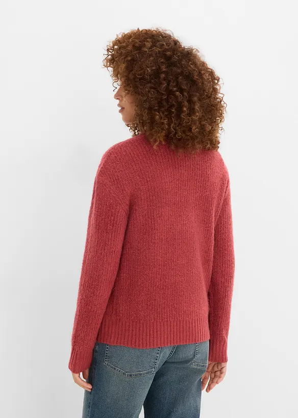Strickjacke in rot von hinten (im Anschnitt) - bonprix Strickjacke in rot von hinten (im Anschnitt) - bonprix