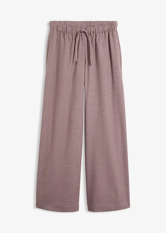 Palazzo-Hose in Wolloptik aus Viskose-Mix in lila von vorne - bonprix