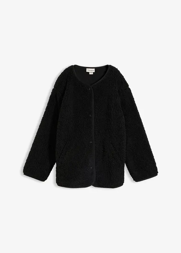 Teddy-Fleecejacke in schwarz von vorne - bonprix Teddy-Fleecejacke in schwarz von vorne - bonprix