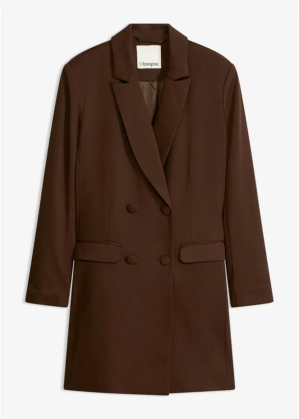 Longblazer aus Punto di Roma in braun von vorne - bonprix Longblazer aus Punto di Roma in braun von vorne - bonprix
