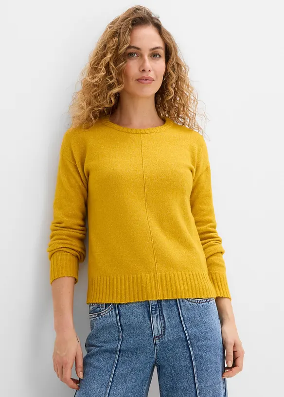 Pullover in gelb von vorne (im Anschnitt) - bonprix Pullover in gelb von vorne (im Anschnitt) - bonprix