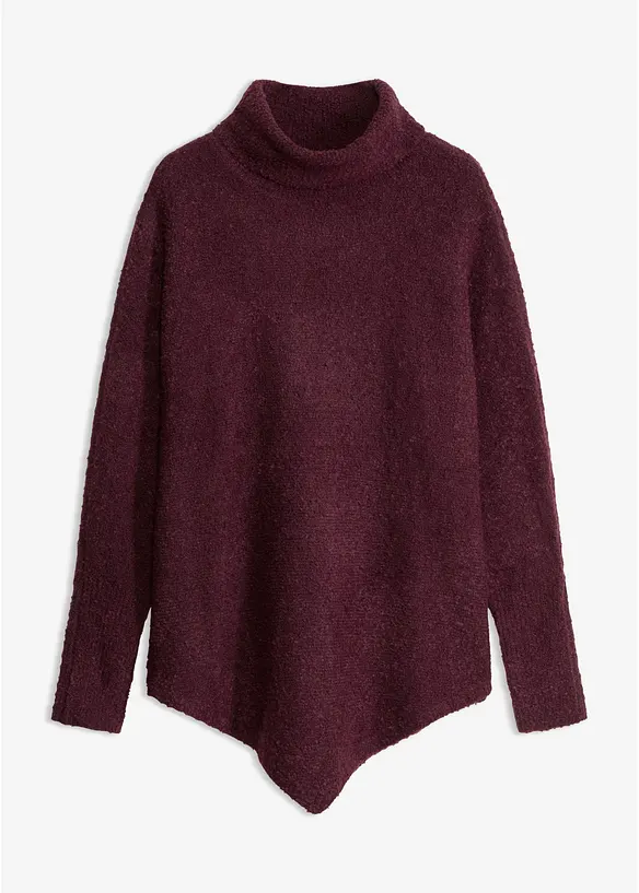 Rollkragenpullover mit Fledermausärmeln in rot von vorne - bonprix