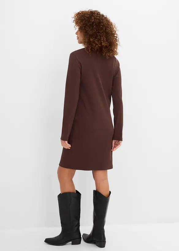 Jerseykleid aus Bio-Baumwolle in braun von hinten (Totalaufnahme) - bonprix Jerseykleid aus Bio-Baumwolle in braun von hinten (Totalaufnahme) - bonprix