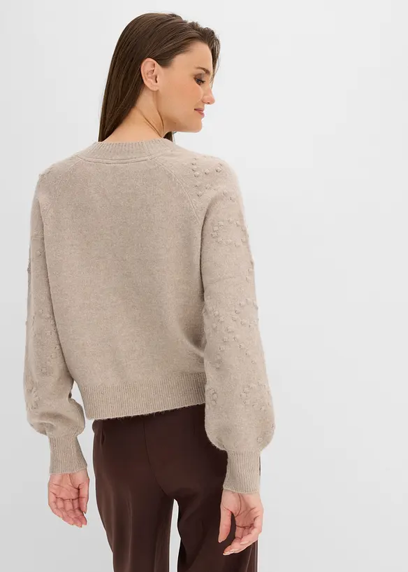 Texturierte Strickjacke in grau von hinten (im Anschnitt) - bonprix Texturierte Strickjacke in grau von hinten (im Anschnitt) - bonprix