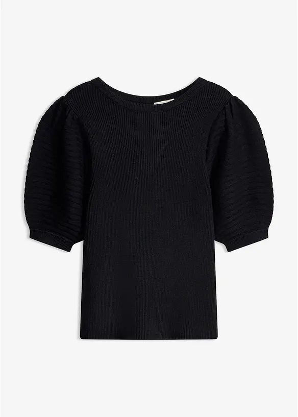 Pullover aus softem Viskose-Mix in schwarz von vorne - bonprix Pullover aus softem Viskose-Mix in schwarz von vorne - bonprix