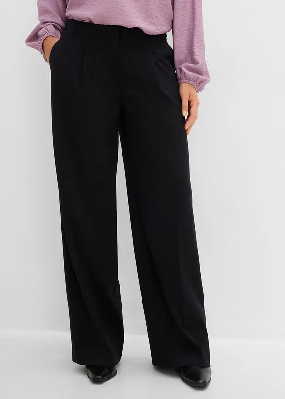 Palazzo-Hose in schwarz von vorne - bonprix