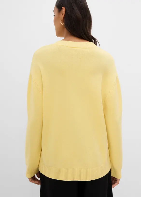 Pullover aus softem Viskose-Mix in gelb von hinten (im Anschnitt) - bonprix