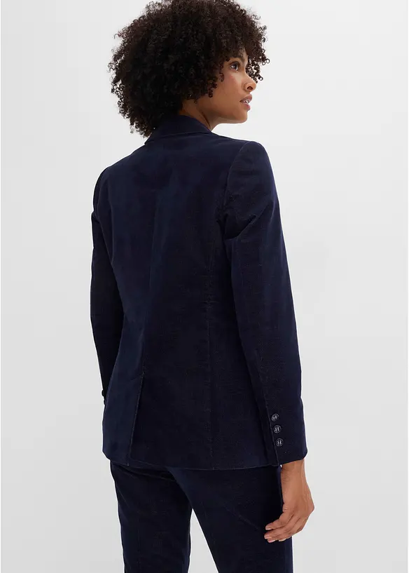 Blazer aus Cordsamt in blau von hinten (im Anschnitt) - bonprix