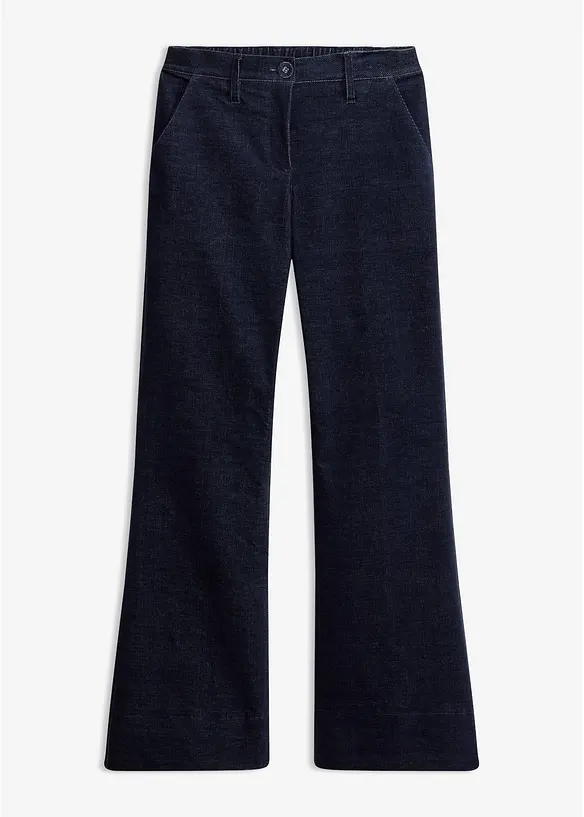 Hose aus Cordsamt in blau von vorne - bonprix