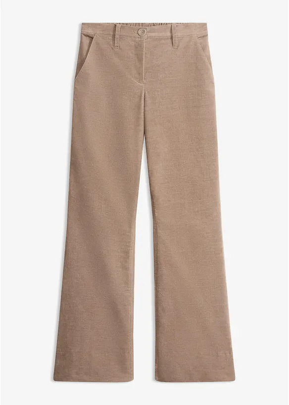 Hose aus Cordsamt in braun von vorne - bonprix